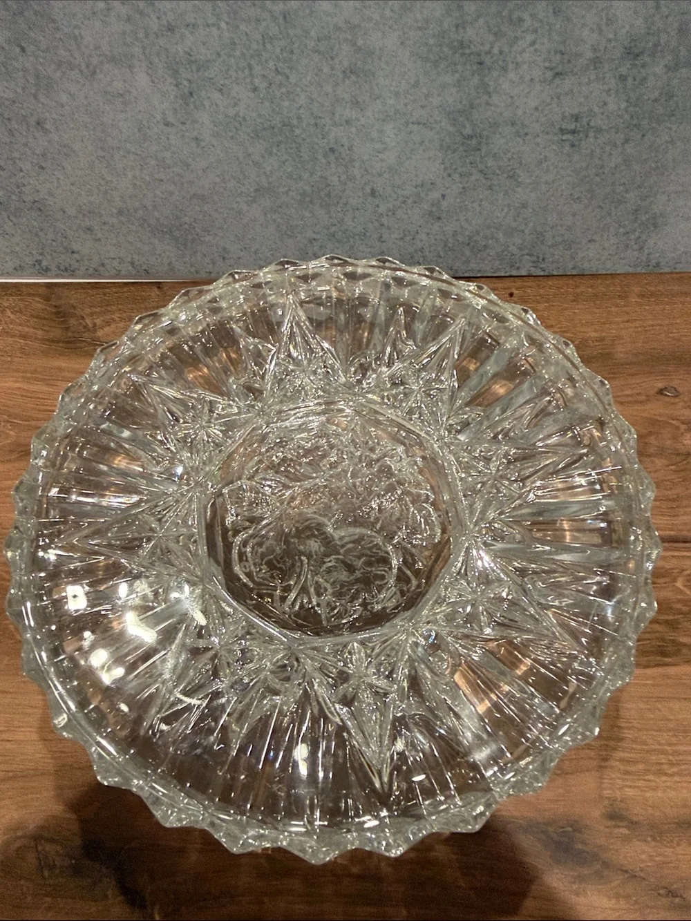 Old Vintage Pioneer Cut Glass Decorative Salad plates  - set of four